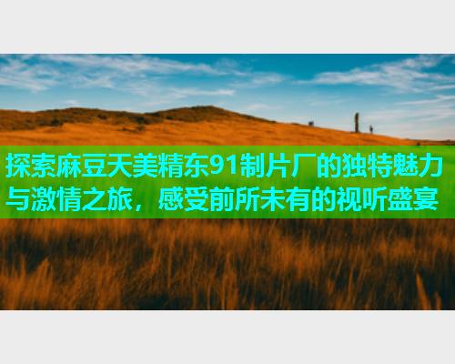 探索麻豆天美精东91制片厂的独特魅力与激情之旅，感受前所未有的视听盛宴